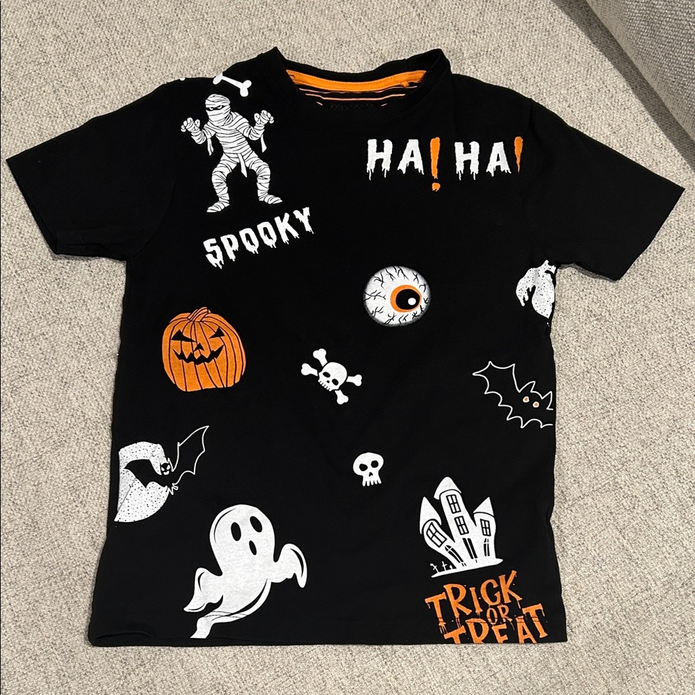Cactus Halloween Black and Orange Kids T-Shirt